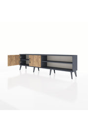 Arges TV Ünitesi 2 Raflı 2 Kapaklı 176x30x51 Antrasit-Çam/Antrasit