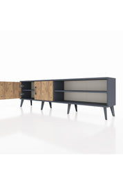 Arges TV Ünitesi 2 Raflı 2 Kapaklı 176x30x51 Antrasit-Çam/Antrasit