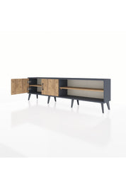 Arges TV Ünitesi 2 Raflı 2 Kapaklı 176x30x51 Antrasit-Çam/Çam