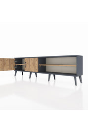 Arges TV Ünitesi 2 Raflı 2 Kapaklı 176x30x51 Antrasit-Çam/Çam