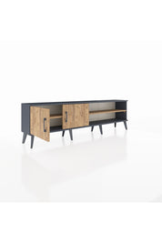 Arges TV Ünitesi 2 Raflı 2 Kapaklı 176x30x51 Antrasit-Çam/Çam