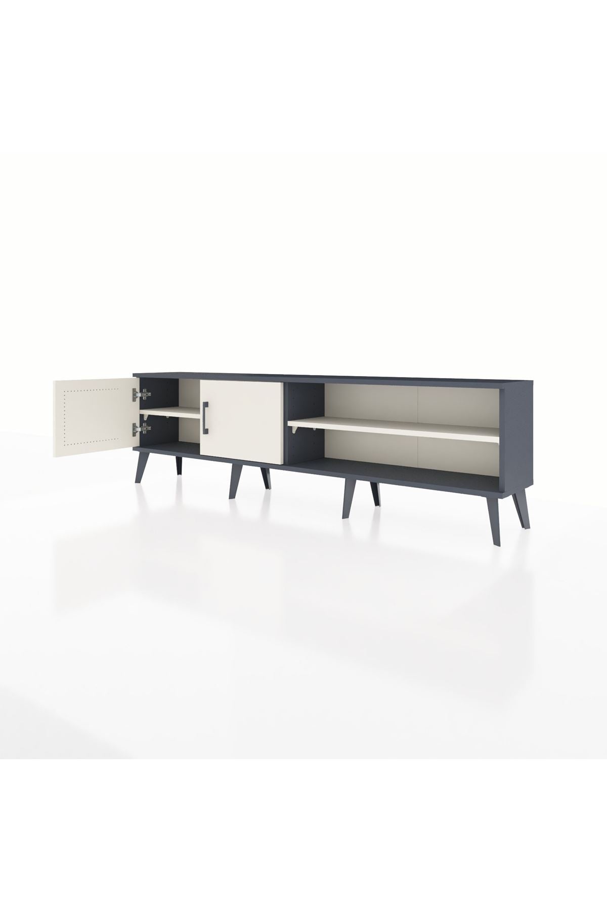 Arges TV Ünitesi 2 Raflı 2 Kapaklı 176x30x51 Antrasit-Aytaşı/Aytaşı
