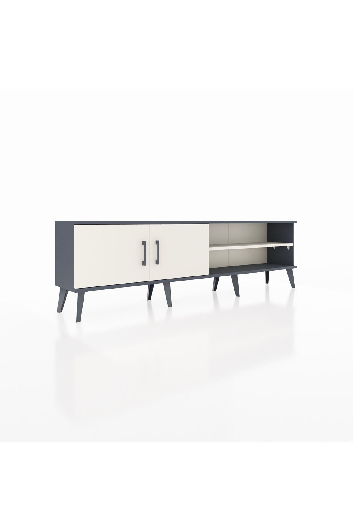 Arges TV Ünitesi 2 Raflı 2 Kapaklı 176x30x51 Antrasit-Aytaşı/Aytaşı