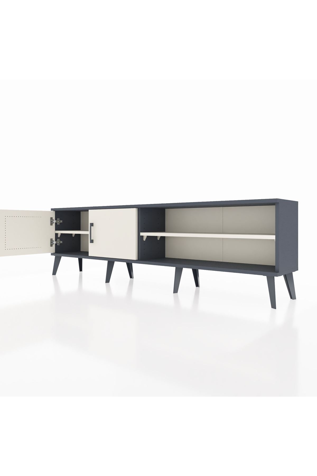 Arges TV Ünitesi 2 Raflı 2 Kapaklı 176x30x51 Antrasit-Aytaşı/Aytaşı