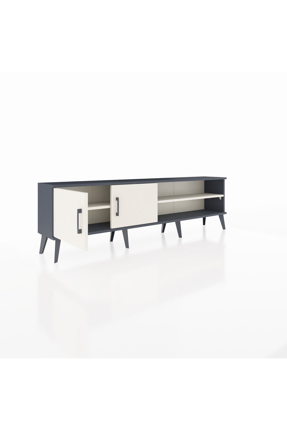 Arges TV Ünitesi 2 Raflı 2 Kapaklı 176x30x51 Antrasit-Aytaşı/Aytaşı