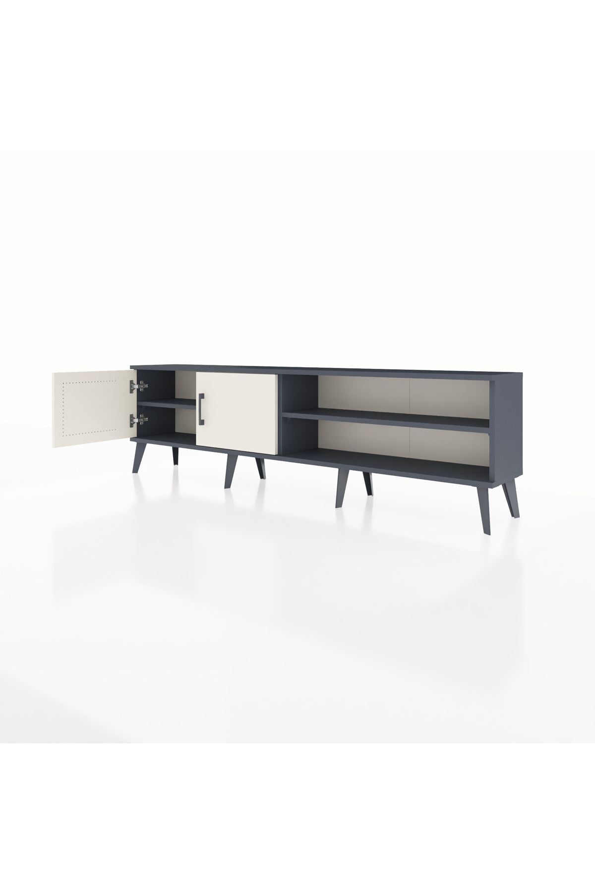 Arges TV Ünitesi 2 Raflı 2 Kapaklı 176x30x51 Antrasit-Aytaşı/Antrasit