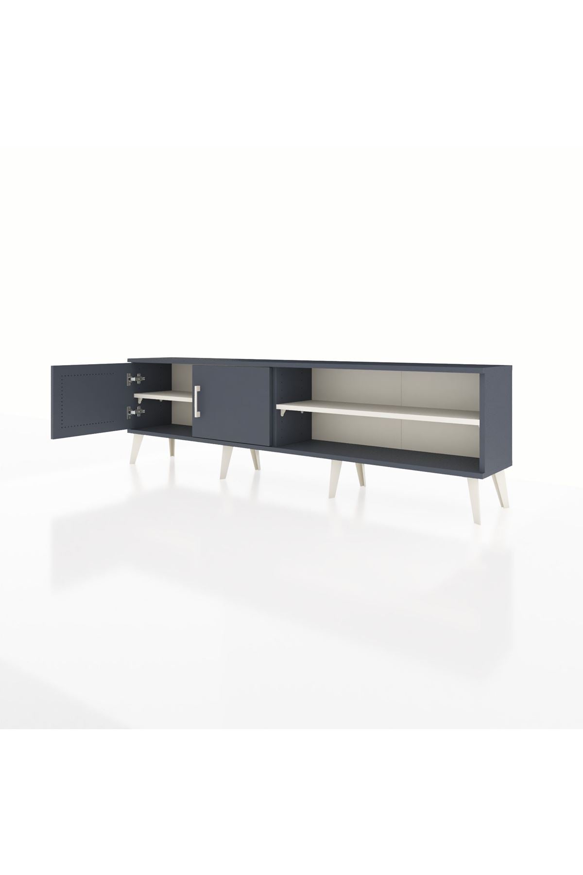Arges TV Ünitesi 2 Raflı 2 Kapaklı 176x30x51 Antrasit-Antrasit/Aytaşı