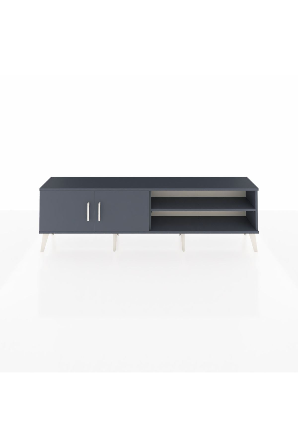 Arges TV Ünitesi 2 Raflı 2 Kapaklı 176x30x51 Antrasit-Antrasit/Antrasit
