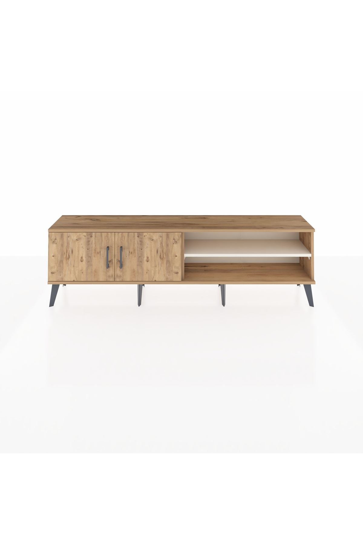 Arges TV Ünitesi 2 Raflı 2 Kapaklı 176x30x51 Çam-Çam/Aytaşı