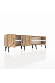 Arges TV Ünitesi 2 Raflı 2 Kapaklı 176x30x51 Çam-Çam/Aytaşı