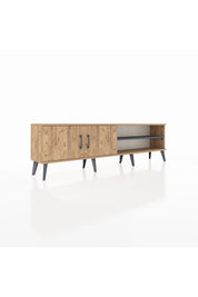 Arges TV Ünitesi 2 Raflı 2 Kapaklı 176x30x51 Çam-Çam/Antrasit