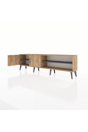 Arges TV Ünitesi 2 Raflı 2 Kapaklı 176x30x51 Çam-Çam/Antrasit