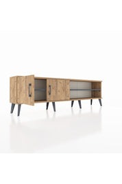 Arges TV Ünitesi 2 Raflı 2 Kapaklı 176x30x51 Çam-Çam/Antrasit