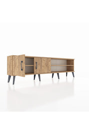 Arges TV Ünitesi 2 Raflı 2 Kapaklı 176x30x51 Çam-Çam/Çam