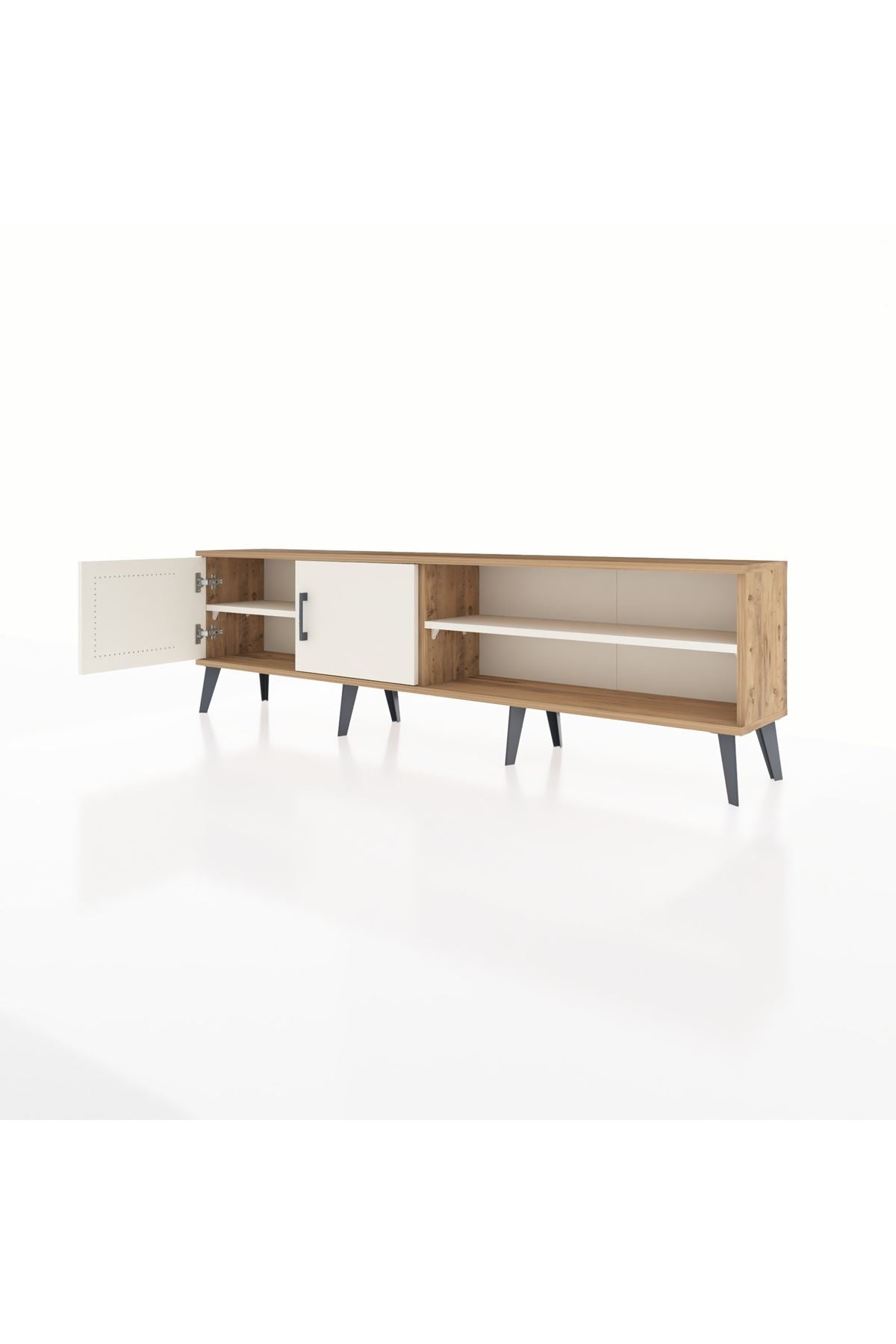 Arges TV Ünitesi 2 Raflı 2 Kapaklı 176x30x51 Çam-Aytaşı/Aytaşı
