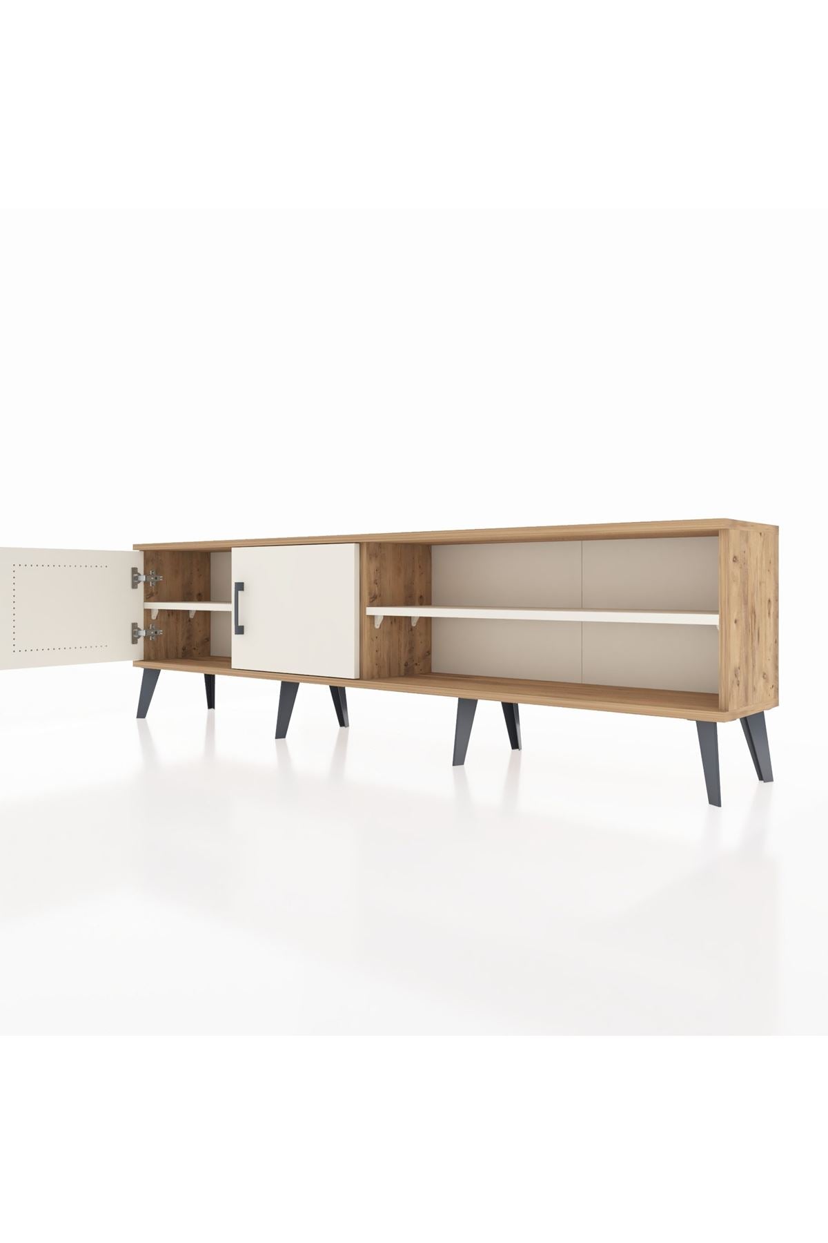 Arges TV Ünitesi 2 Raflı 2 Kapaklı 176x30x51 Çam-Aytaşı/Aytaşı