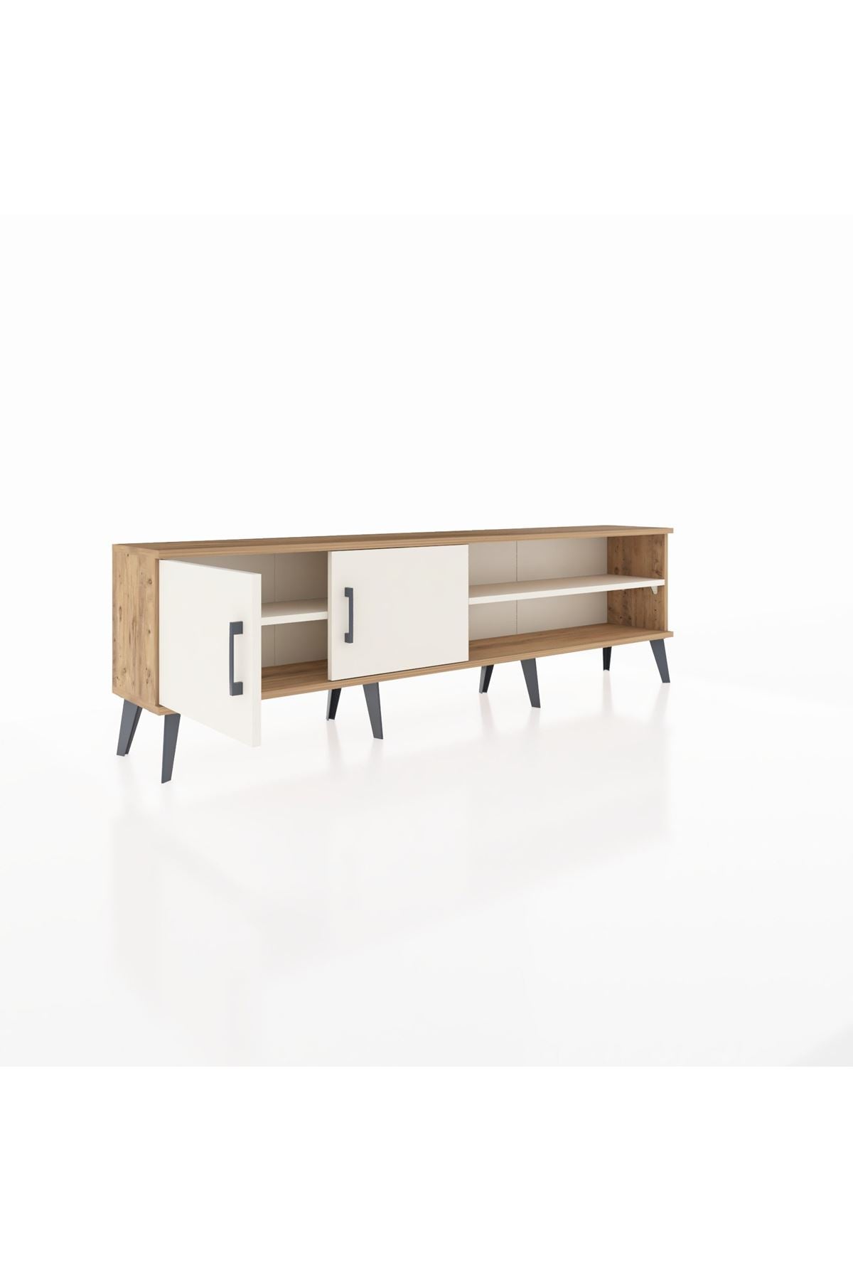Arges TV Ünitesi 2 Raflı 2 Kapaklı 176x30x51 Çam-Aytaşı/Aytaşı
