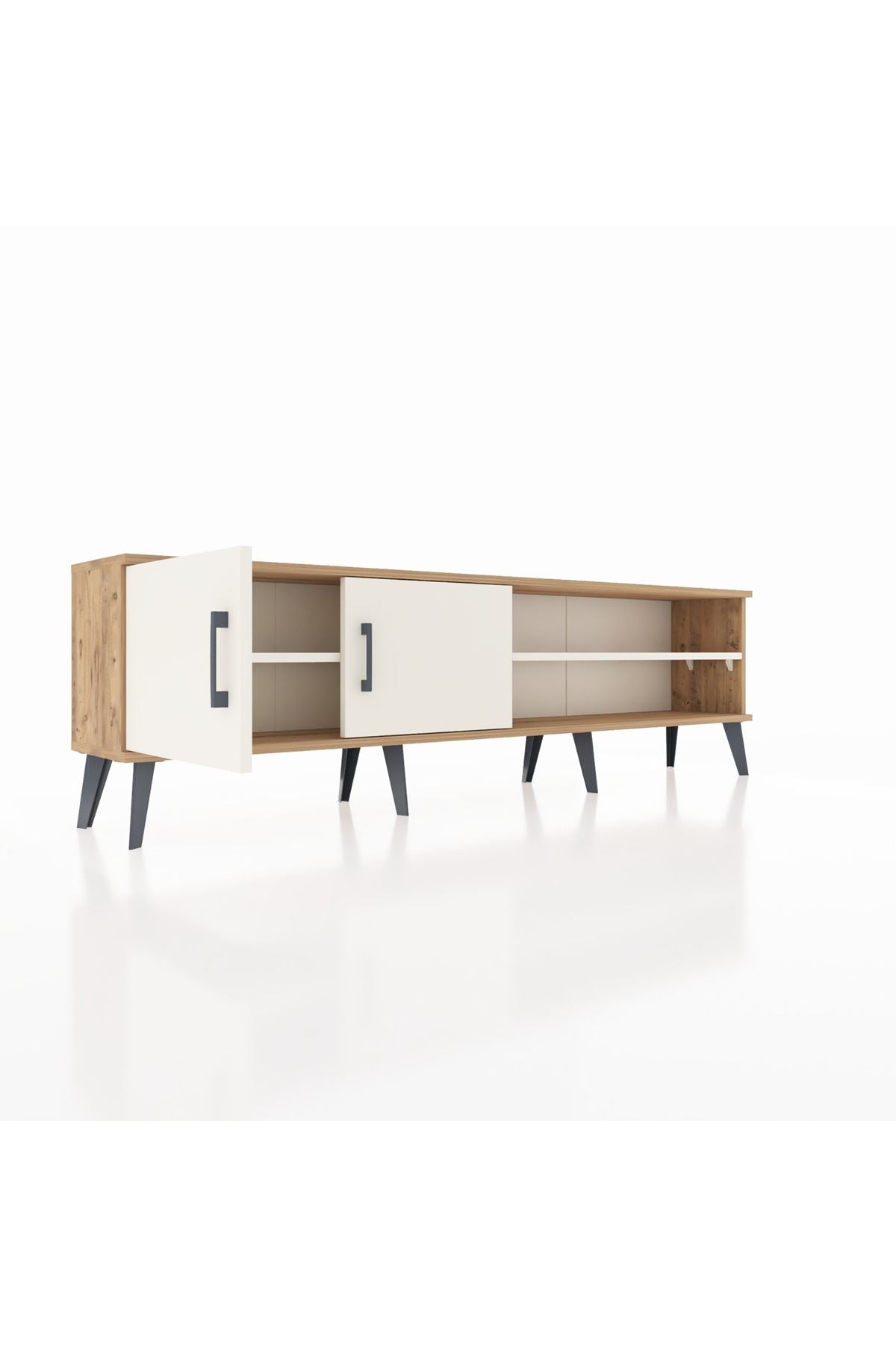 Arges TV Ünitesi 2 Raflı 2 Kapaklı 176x30x51 Çam-Aytaşı/Aytaşı