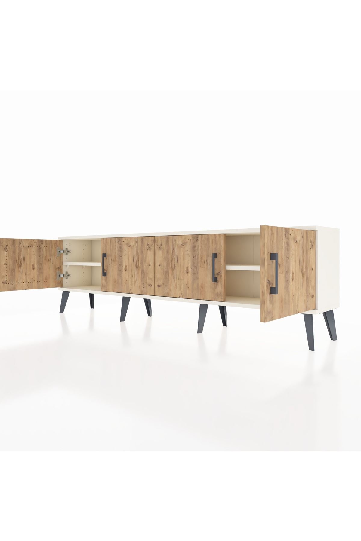 Arges TV Ünitesi 2 Raflı 4 Kapaklı 176x30x51 Aytaşı-Çam/Aytaşı