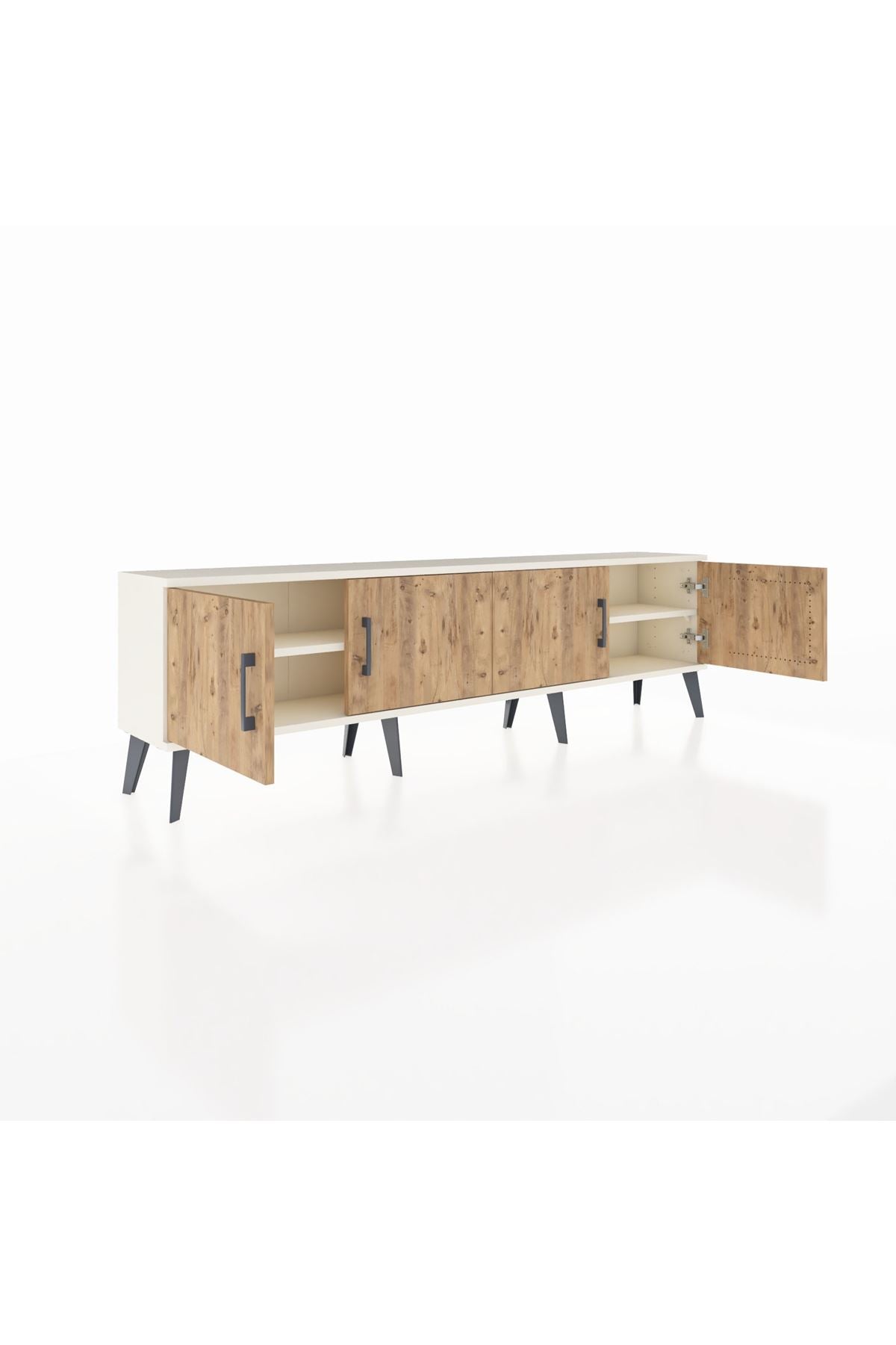 Arges TV Ünitesi 2 Raflı 4 Kapaklı 176x30x51 Aytaşı-Çam/Aytaşı