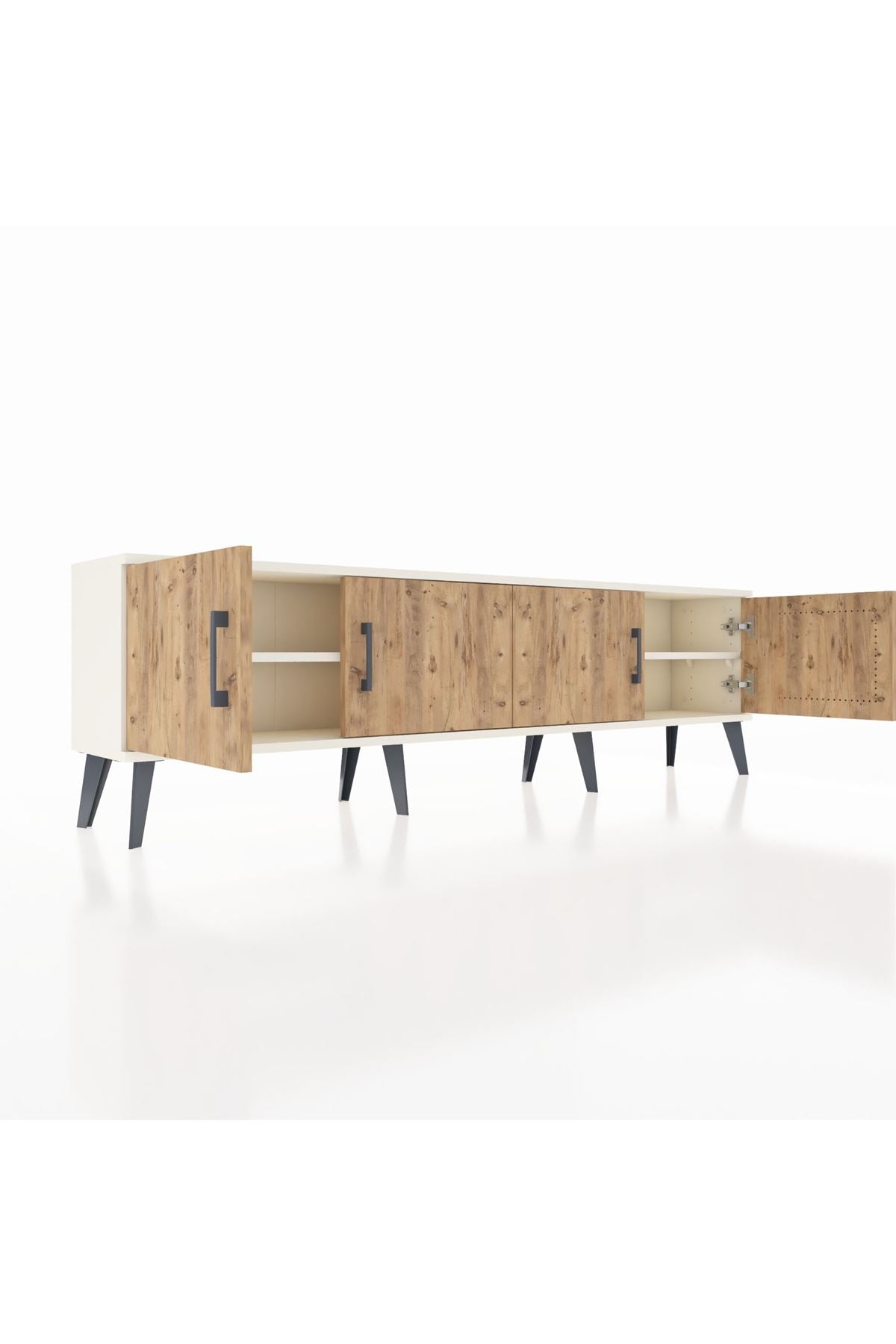 Arges TV Ünitesi 2 Raflı 4 Kapaklı 176x30x51 Aytaşı-Çam/Aytaşı