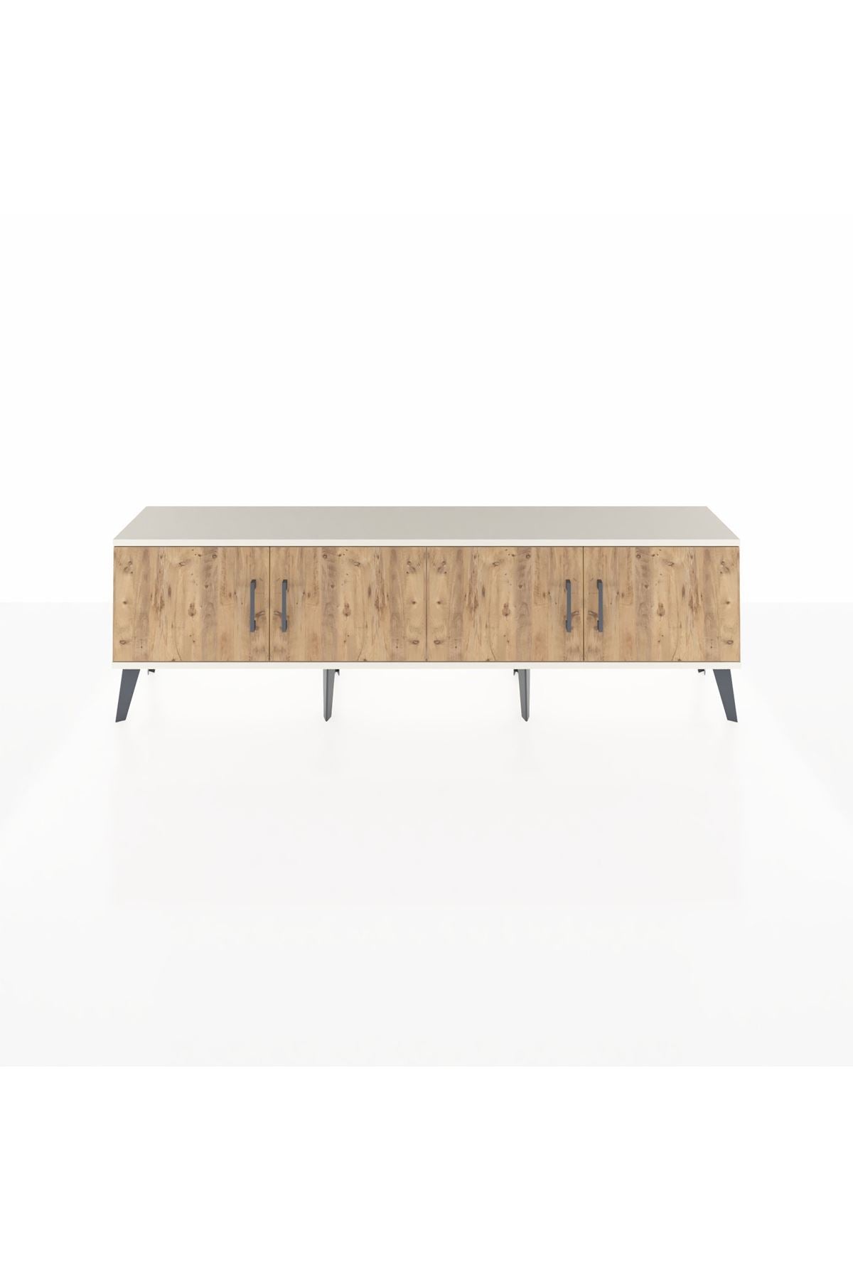 Arges TV Ünitesi 2 Raflı 4 Kapaklı 176x30x51 Aytaşı-Çam/Antrasit