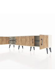 Arges TV Ünitesi 2 Raflı 4 Kapaklı 176x30x51 Aytaşı-Çam/Antrasit