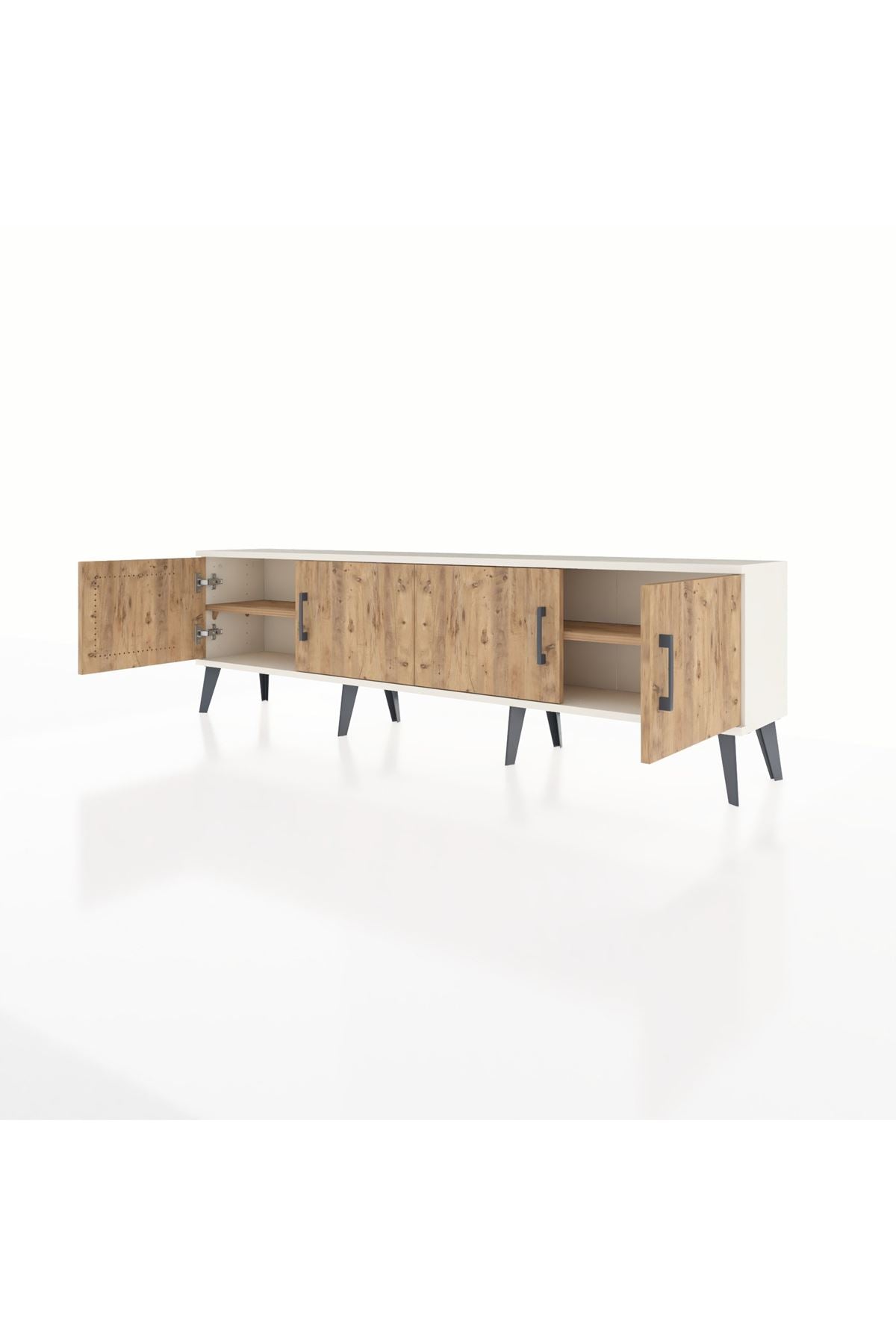 Arges TV Ünitesi 2 Raflı 4 Kapaklı 176x30x51 Aytaşı-Çam/Çam