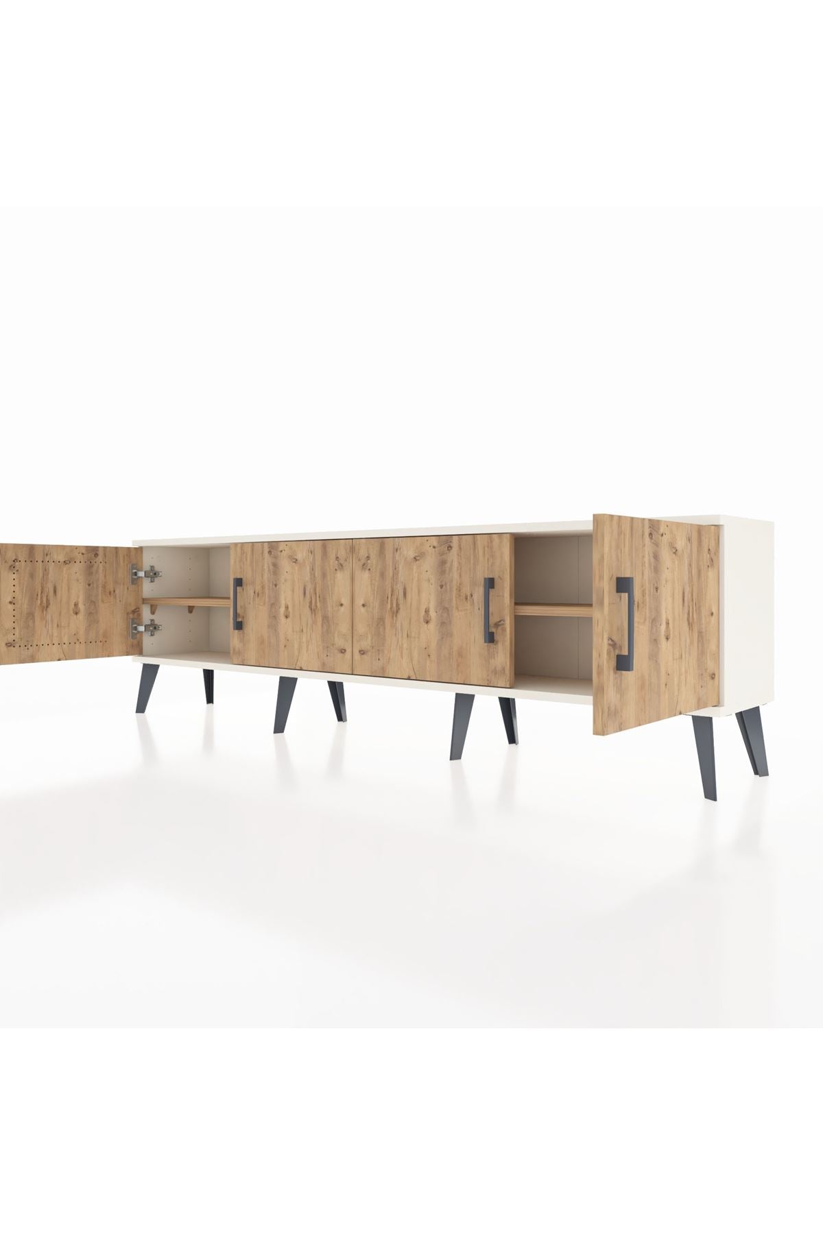 Arges TV Ünitesi 2 Raflı 4 Kapaklı 176x30x51 Aytaşı-Çam/Çam