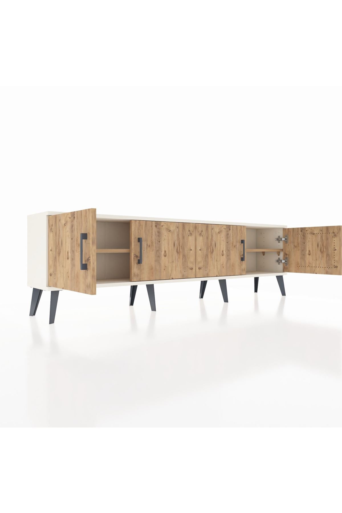 Arges TV Ünitesi 2 Raflı 4 Kapaklı 176x30x51 Aytaşı-Çam/Çam