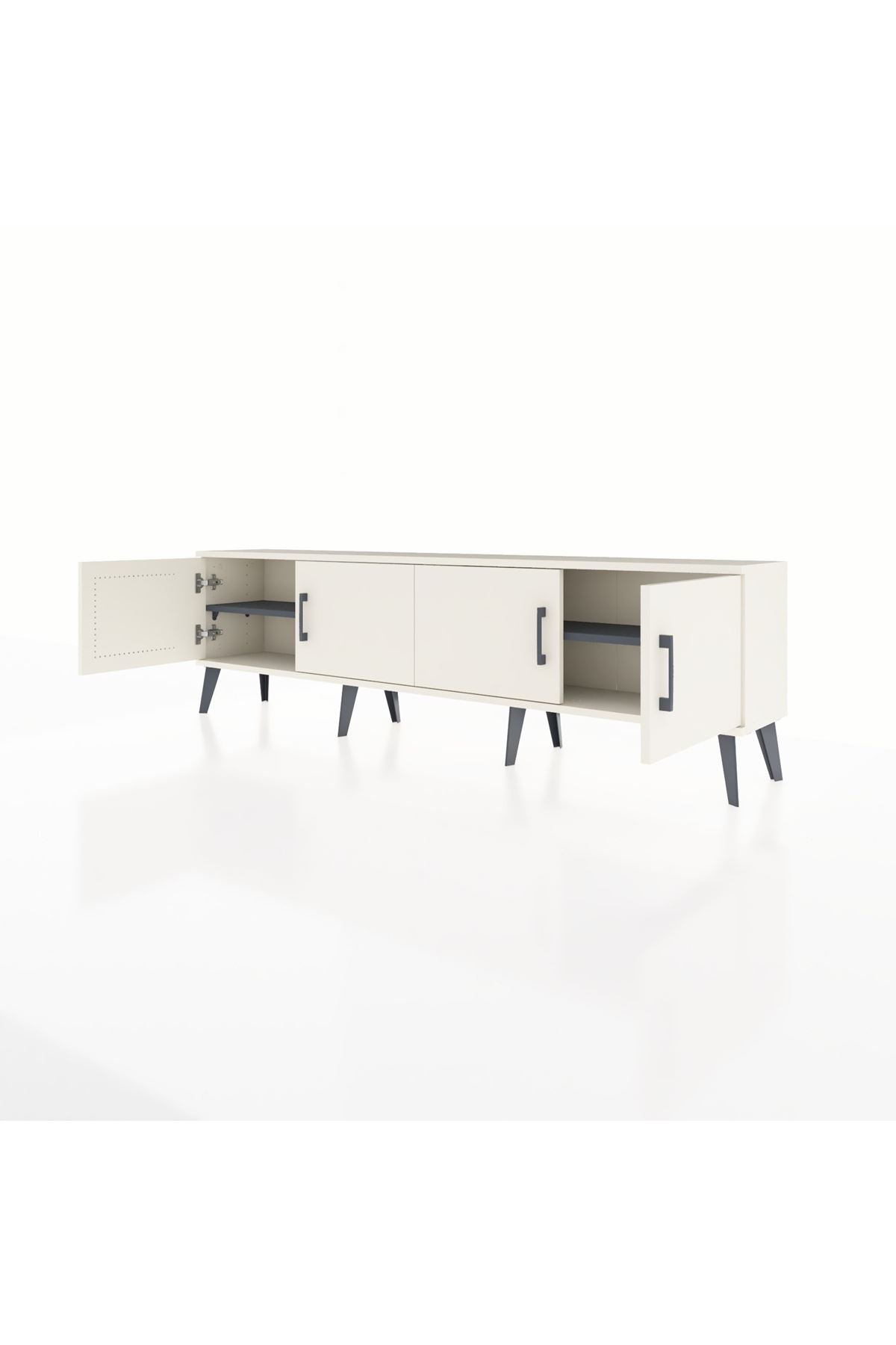 Arges TV Ünitesi 2 Raflı 4 Kapaklı 176x30x51 Aytaşı-Aytaşı/Antrasit