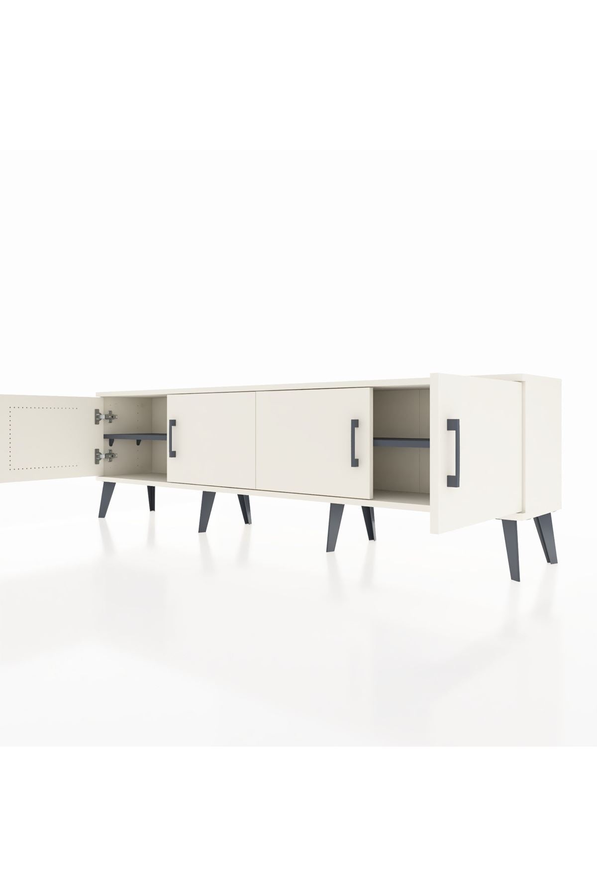 Arges TV Ünitesi 2 Raflı 4 Kapaklı 176x30x51 Aytaşı-Aytaşı/Antrasit