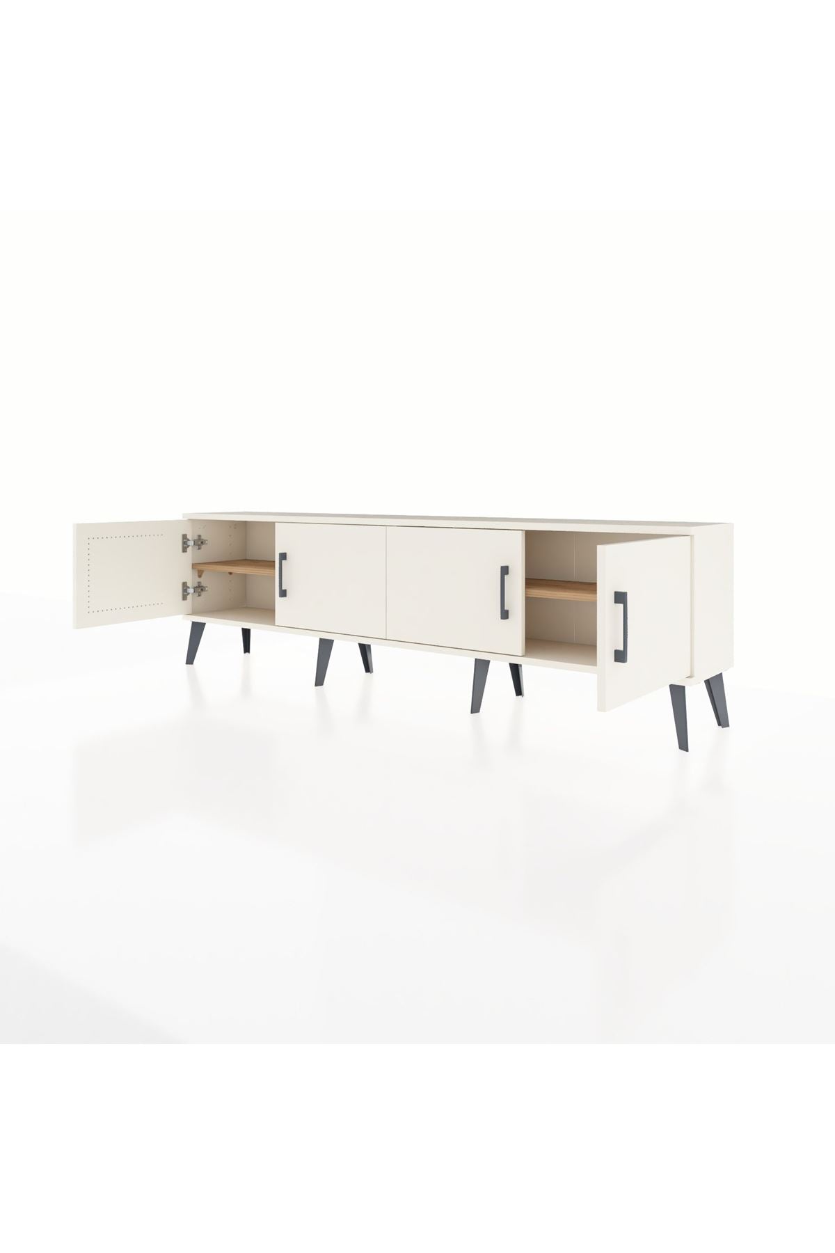 Arges TV Ünitesi 2 Raflı 4 Kapaklı 176x30x51 Aytaşı-Aytaşı/Çam