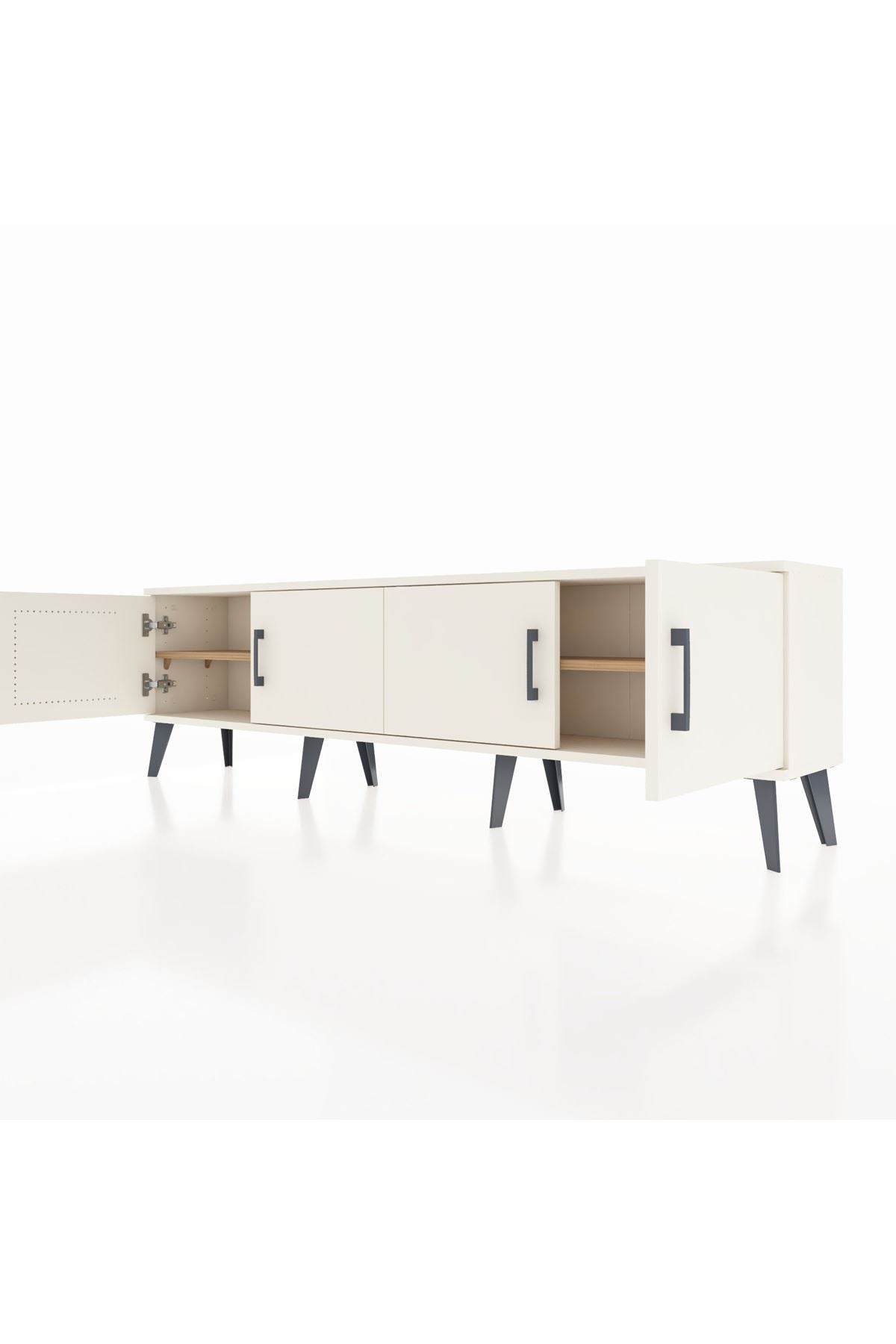 Arges TV Ünitesi 2 Raflı 4 Kapaklı 176x30x51 Aytaşı-Aytaşı/Çam