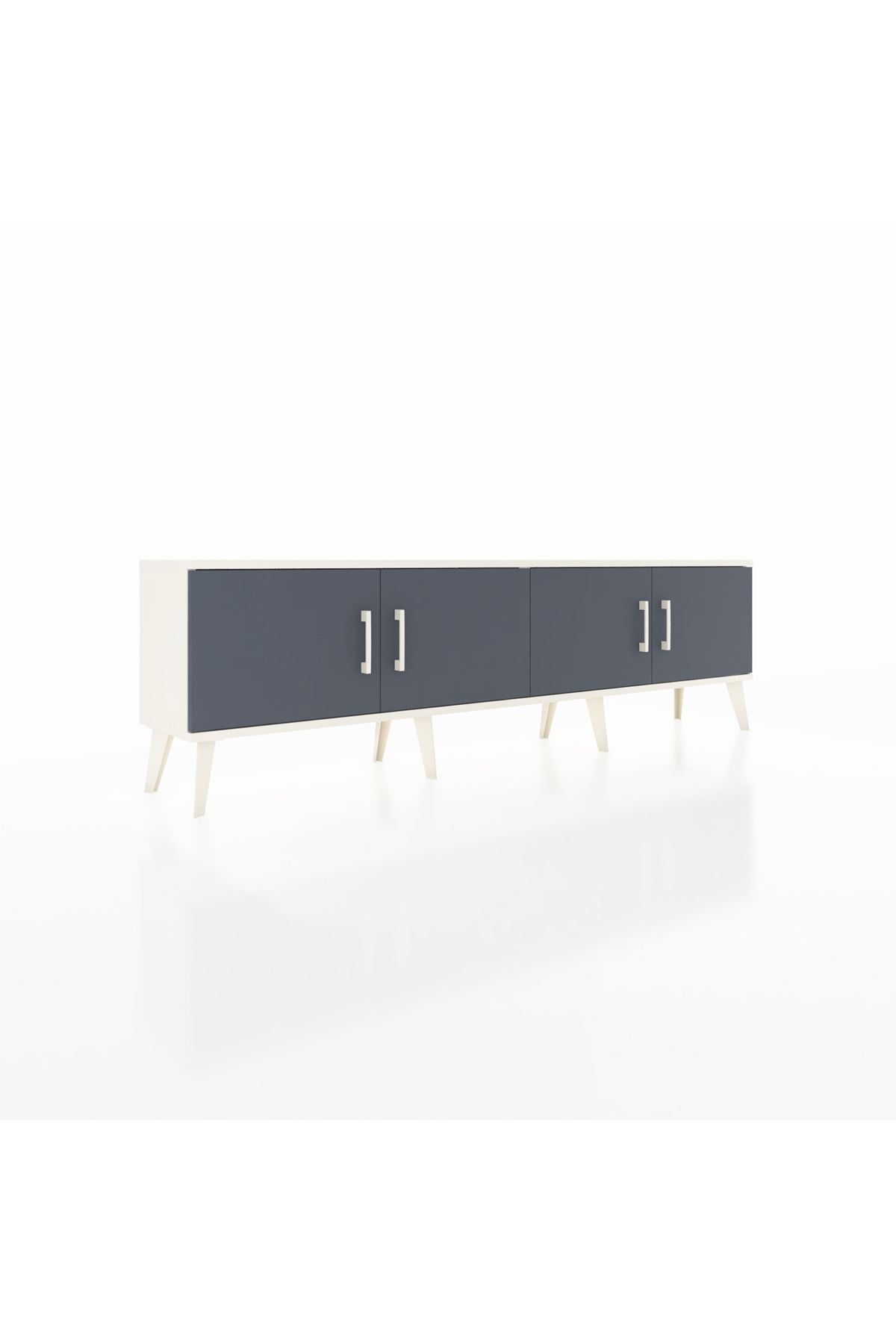 Arges TV Ünitesi 2 Raflı 4 Kapaklı 176x30x51 Aytaşı-Antrasit/Antrasit
