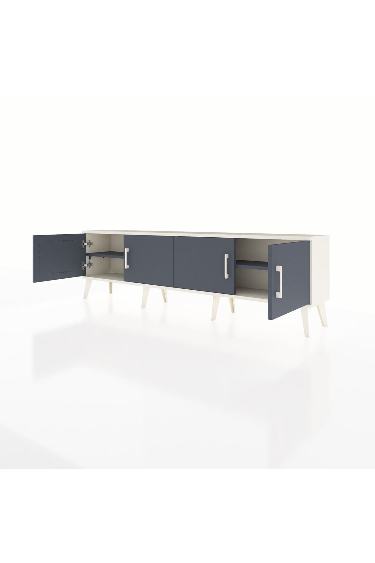 Arges TV Ünitesi 2 Raflı 4 Kapaklı 176x30x51 Aytaşı-Antrasit/Antrasit