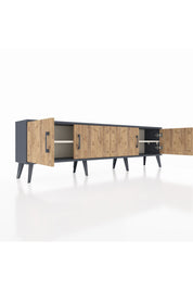 Arges TV Ünitesi 2 Raflı 4 Kapaklı 176x30x51 Antrasit-Çam/Aytaşı