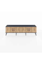Arges TV Ünitesi 2 Raflı 4 Kapaklı 176x30x51 Antrasit-Çam/Çam