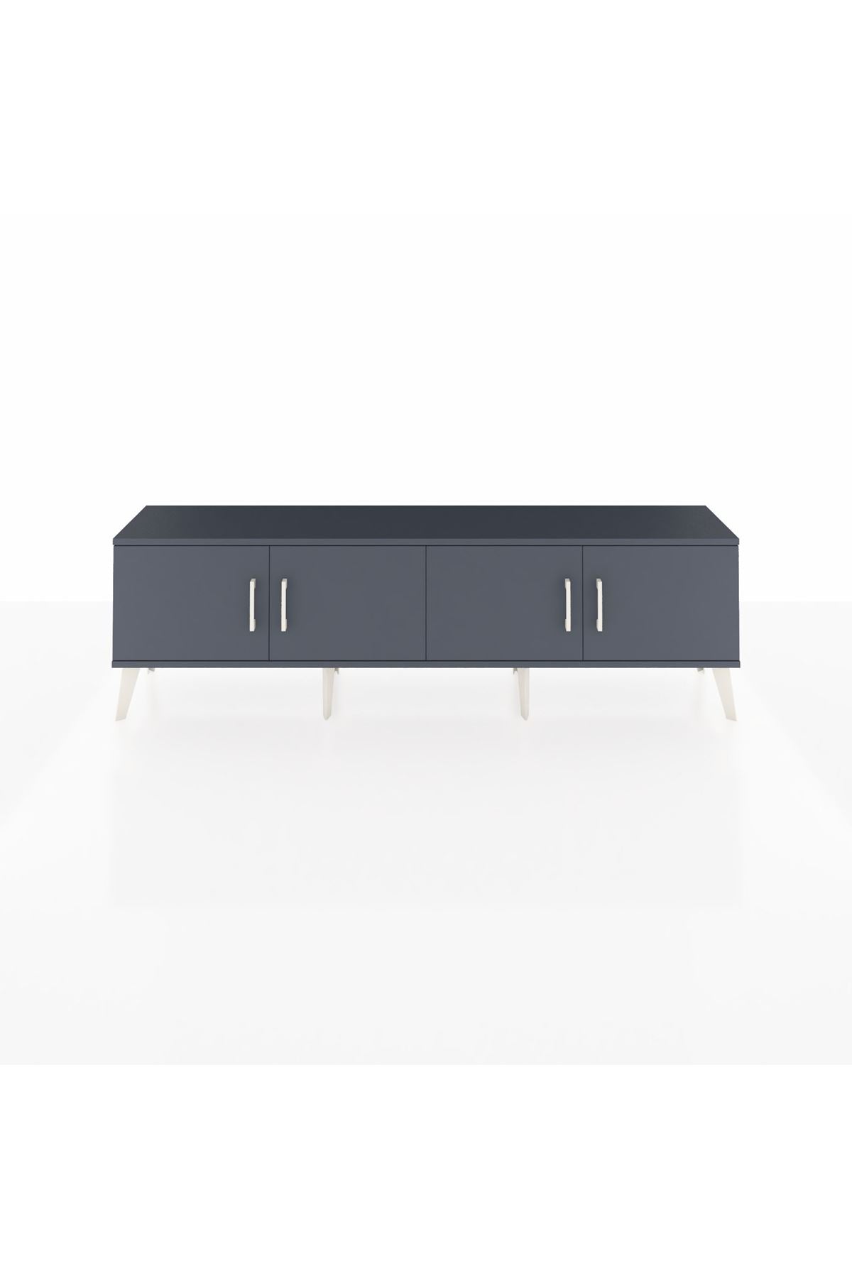 Arges TV Ünitesi 2 Raflı 4 Kapaklı 176x30x51 Antrasit-Antrasit/Aytaşı