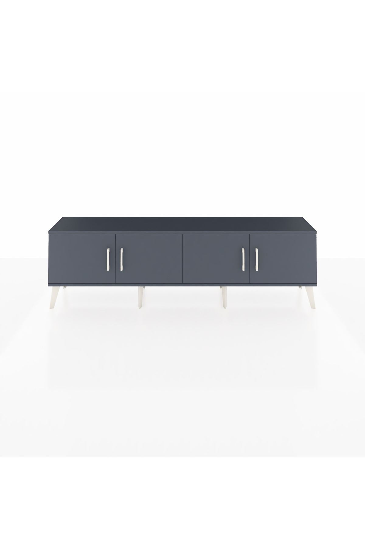 Arges TV Ünitesi 2 Raflı 4 Kapaklı 176x30x51 Antrasit-Antrasit/Antrasit