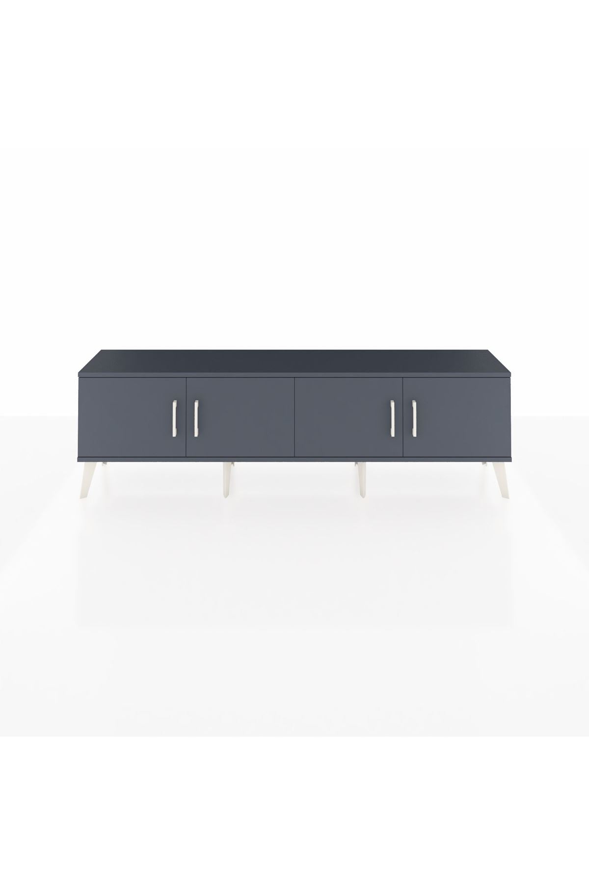 Arges TV Ünitesi 2 Raflı 4 Kapaklı 176x30x51 Antrasit-Antrasit/Çam