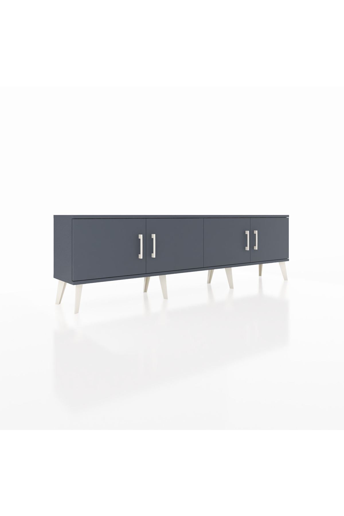 Arges TV Ünitesi 2 Raflı 4 Kapaklı 176x30x51 Antrasit-Antrasit/Çam