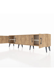 Arges TV Ünitesi 2 Raflı 4 Kapaklı 176x30x51 Çam-Çam/Aytaşı