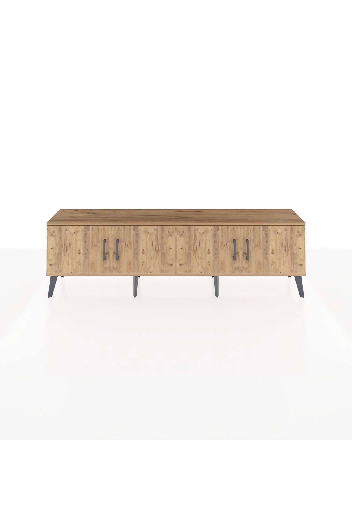 Arges TV Ünitesi 2 Raflı 4 Kapaklı 176x30x51 Çam-Çam/Antrasit