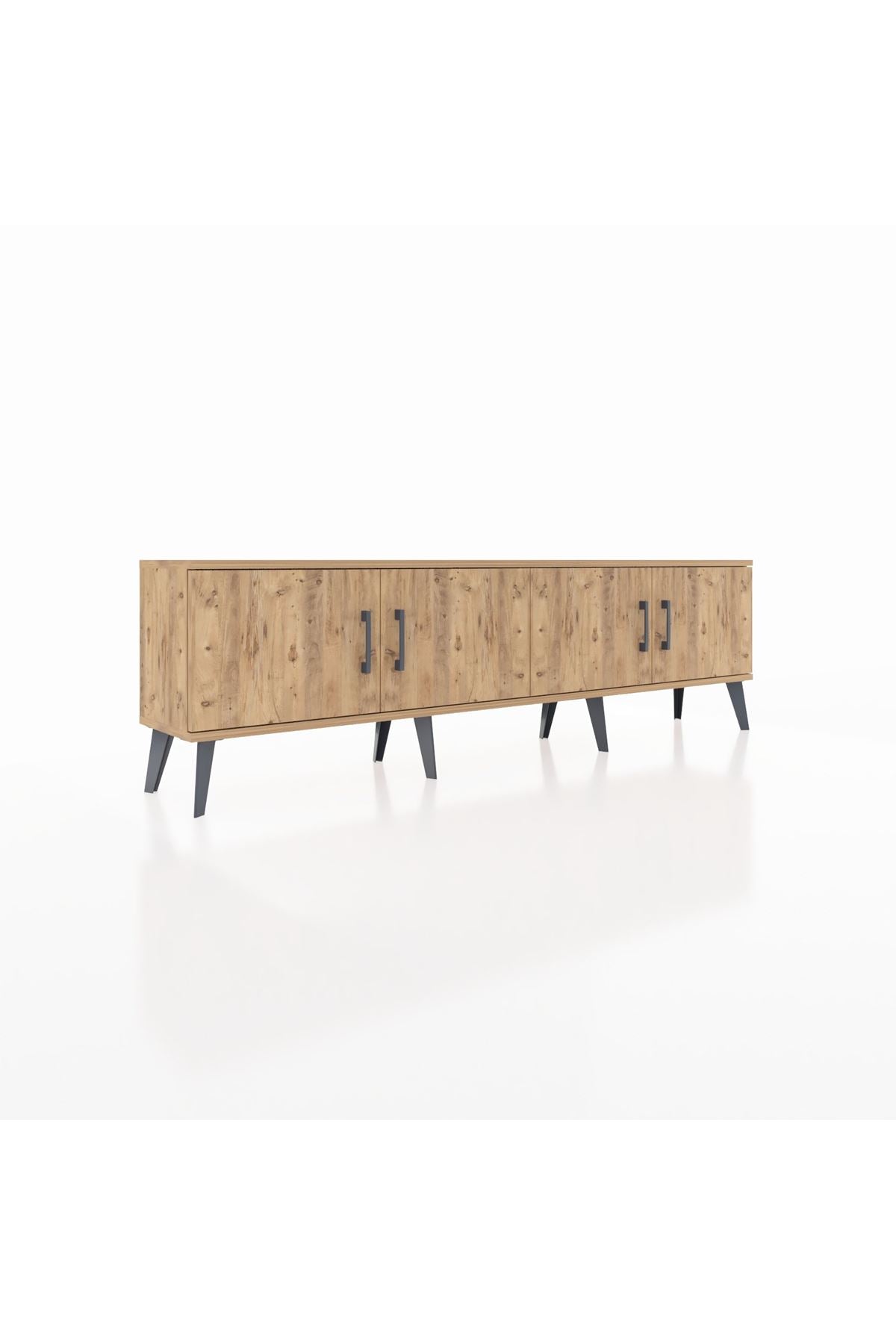 Arges TV Ünitesi 2 Raflı 4 Kapaklı 176x30x51 Çam-Çam/Çam