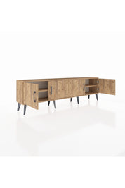 Arges TV Ünitesi 2 Raflı 4 Kapaklı 176x30x51 Çam-Çam/Çam