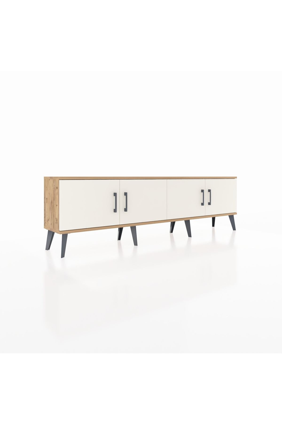Arges TV Ünitesi 2 Raflı 4 Kapaklı 176x30x51 Çam-Aytaşı/Aytaşı