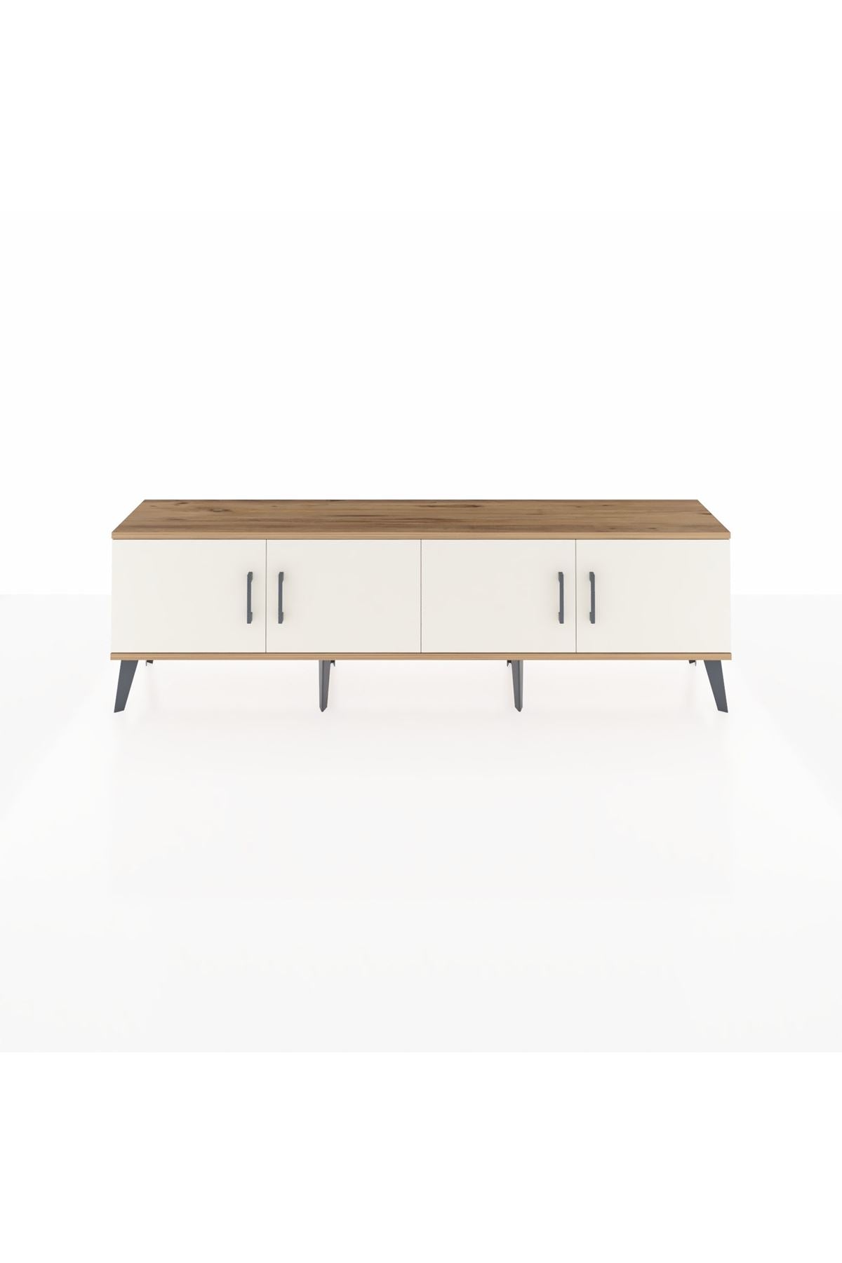 Arges TV Ünitesi 2 Raflı 4 Kapaklı 176x30x51 Çam-Aytaşı/Antrasit