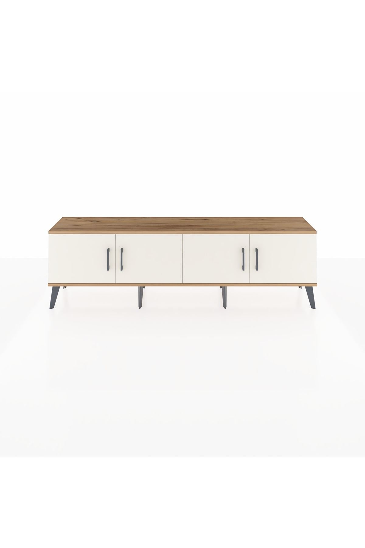 Arges TV Ünitesi 2 Raflı 4 Kapaklı 176x30x51 Çam-Aytaşı/Çam