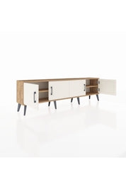 Arges TV Ünitesi 2 Raflı 4 Kapaklı 176x30x51 Çam-Aytaşı/Çam